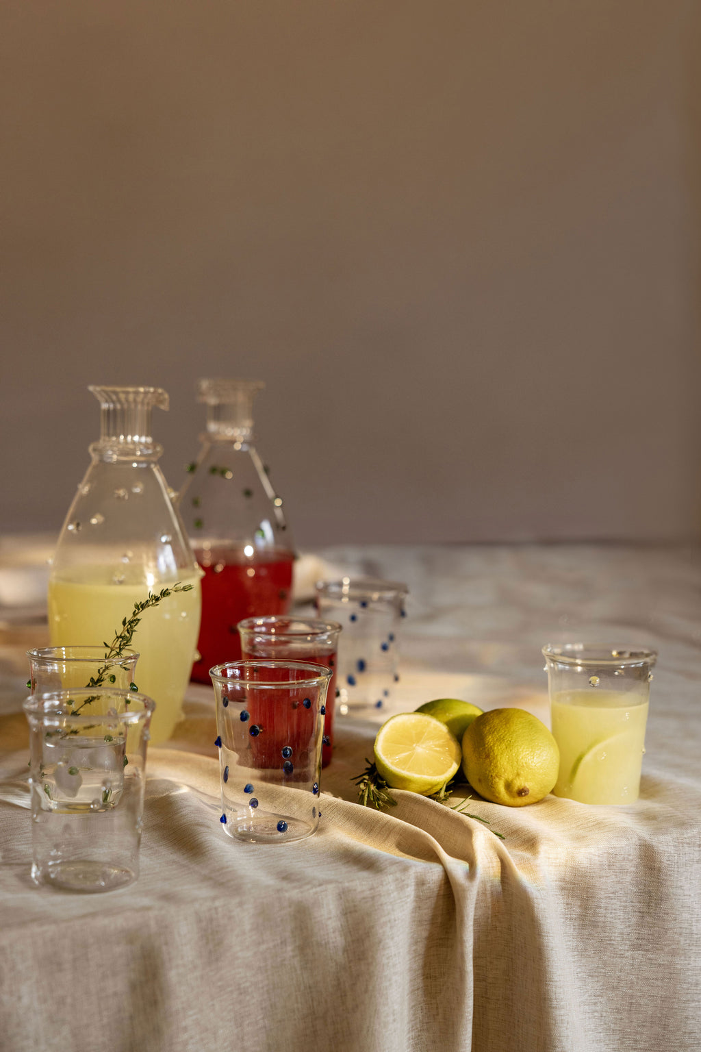 Green Dots Pitcher & Glasses Set