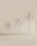 Clear Palm Candle Holder Set