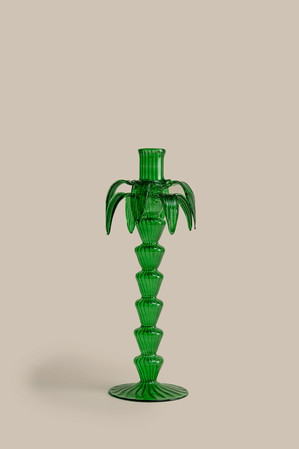 Green Palm Candle Holder Set