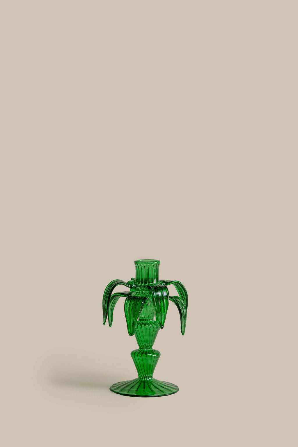 Green Palm Candle Holder Set