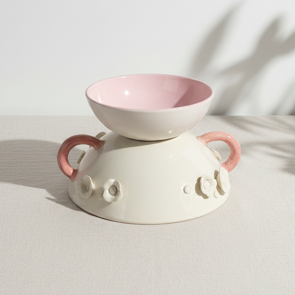Petra Double - Sided - White & Pink
